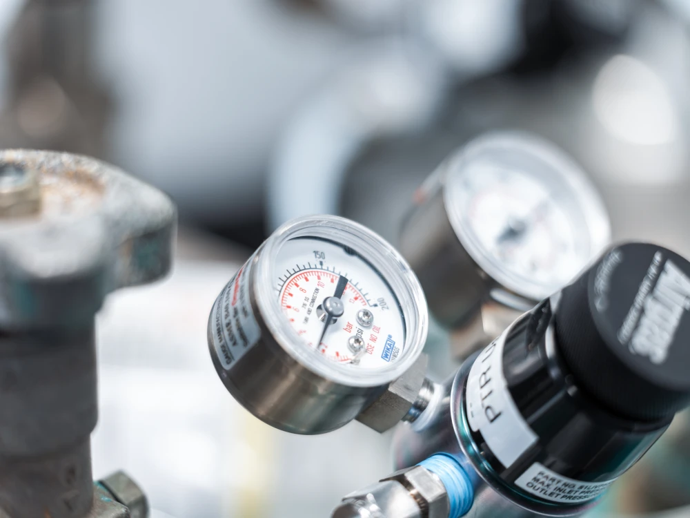 Close-up shot of a gauge detail