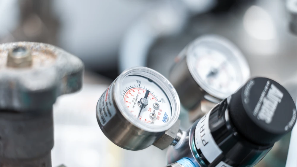 Close-up shot of a gauge detail