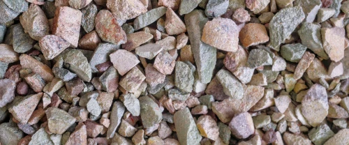 Close-up of mixed mineral rocks and gravel texture