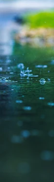 Raindrops on asphalt.